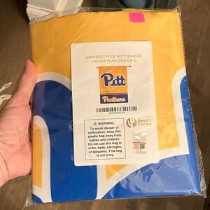 NWT University of Pittsburgh House Flag panthers. Blue gold